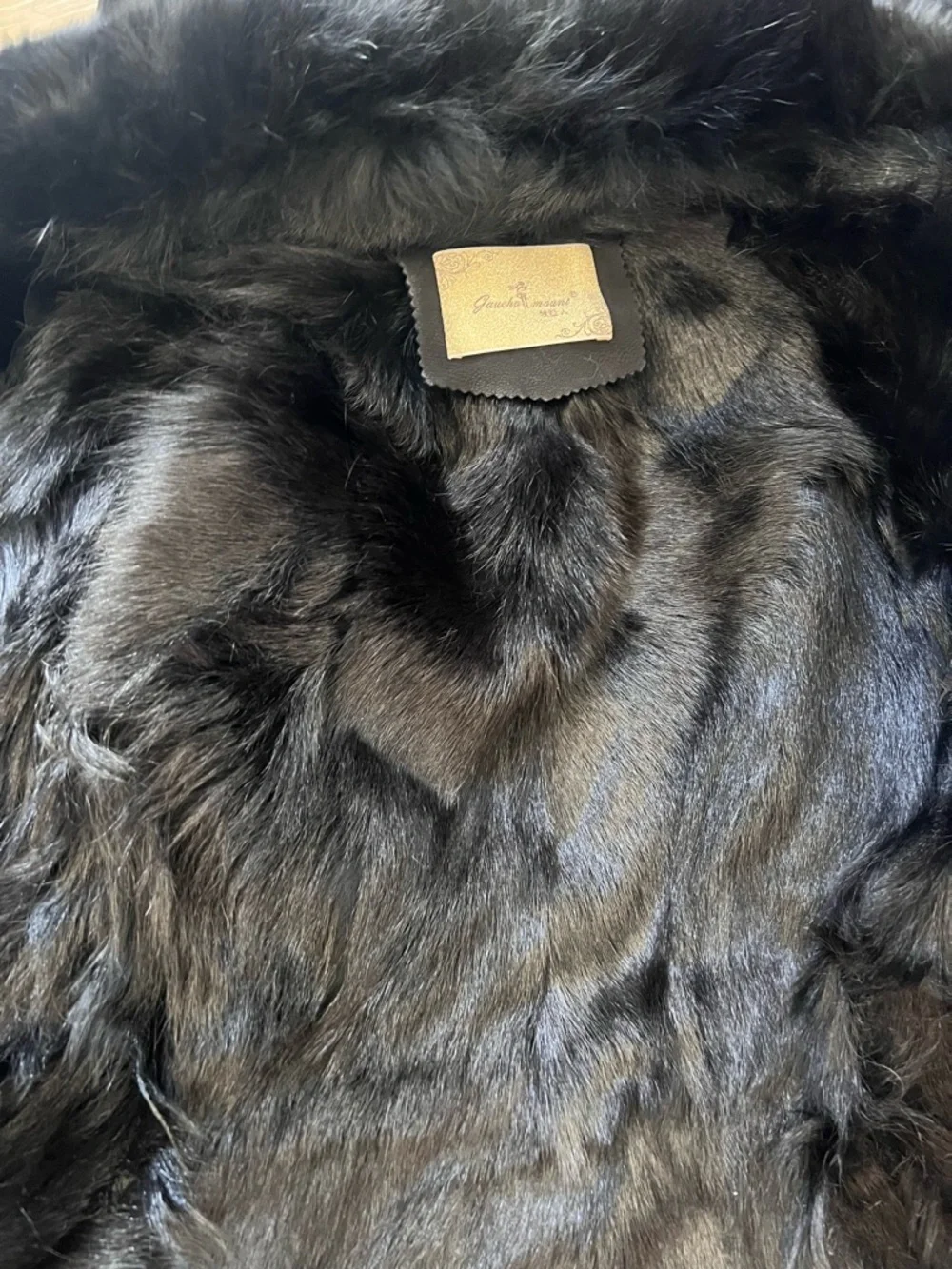 Black Real Suede Lamb Leather w Fox Fur Collar Moto Jacket XS - Picture 9 of 15